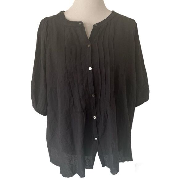 🆕 Lucky Brand Pintuck Peasant Blouse  size XXL - Picture 3 of 13